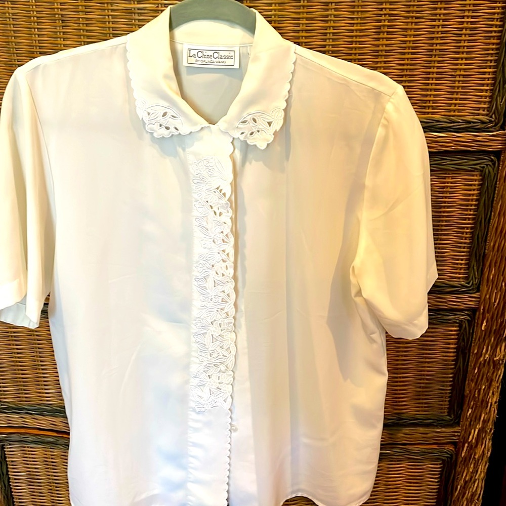 Ivory-colored Blouse by Galinda Wang